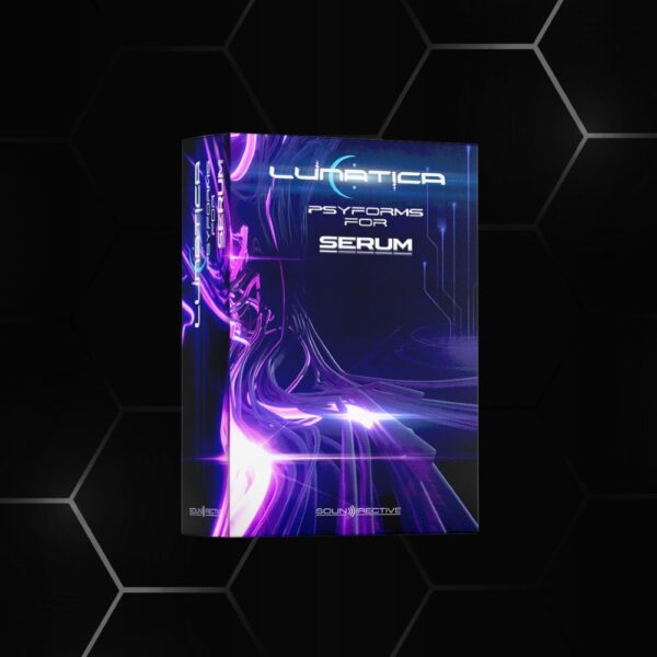 Cover art for Lunatica – Psyforms for Xfer Serum preset pack.